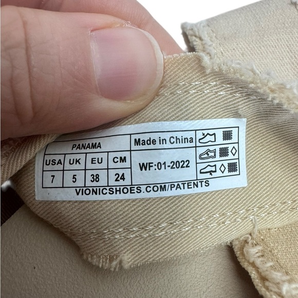 Vionic Tan Sandals with Ruffled Crossover Straps - Picture 8 of 8